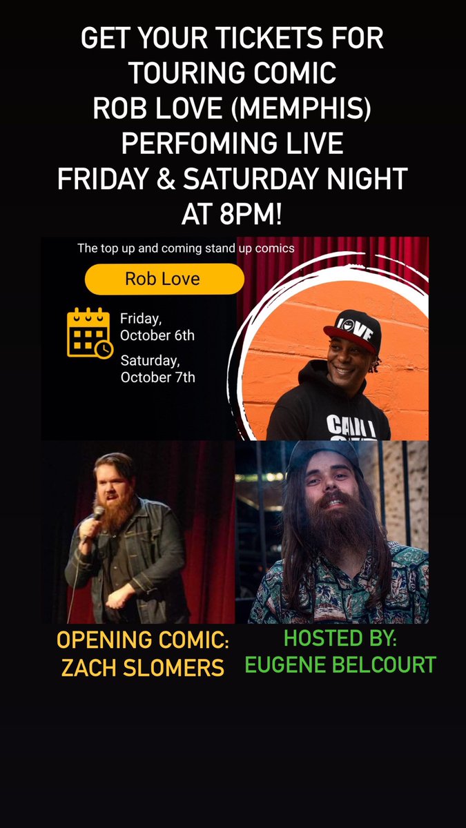 Purchase your tickets for a fun &amp; hilarious night at The Joint featuring Headlining Stand-Up Comedian Rob Love Friday &amp; Saturday Night at 8pm!

$15 in Advance
$20 at Door

thejointargenta.com

The Joint
301 Main St
North Little Rock in the Argenta Arts District 

#comedy