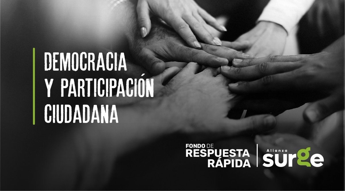 alianzasurge's tweet photo. - 4 TEMAS PRIORITARIOS del Fondo de Respuesta Rápida -

Consulta más detalles y postula
¡La convocatoria ya está abierta!
👉 https://t.co/I3wjqTfBYz

El #FrrSurge busca impulsar iniciativas que amplíen el #EspacioCívico y la garantía de #DerechosHumanos

#Surge #México https://t.co/Lz1OHTs4n4