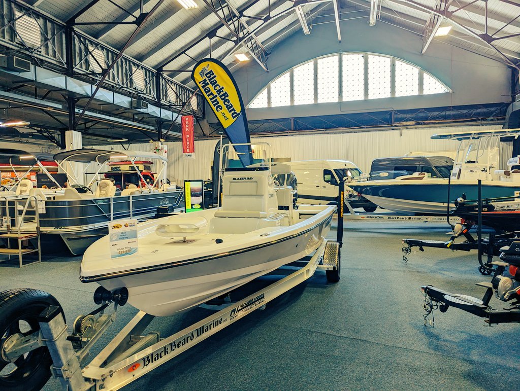 texasautoshow's tweet photo. Last night's rain storms got you thinking about heading out to the lake? We got boats from Blackbeard Marine for you to check out in the Centennial Building! Come set your sails! #BigTex #TXautoshow https://t.co/qIvuKPxwSo