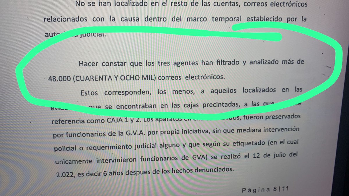 ErnestoEkaizer's tweet photo. LAWFARE Guerra Sucia Judicial
(GSJ) "Hacer constar que los tres agentes que han filtrado y analizado más de 48.000 correos"
No hay ningún correo relacionado con alguna orden para tapar el asunto imputado a Oltra. https://t.co/mHBREQNfd8