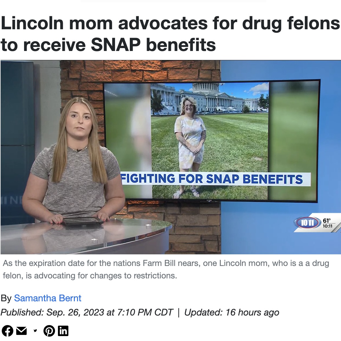 neappleseed's tweet photo. Recently, @1011_News interviewed Kayla about her successful trip to Capitol Hill to advocate for the #RESTOREAct. This bill would end the harmful ban on SNAP for people with certain drug-related felonies that affects Kayla and her family personally. https://t.co/4C7B36wsbI