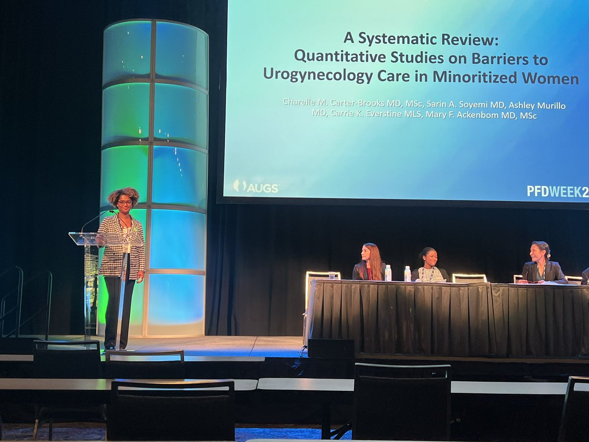 teni_brown's tweet photo. @charelle_md presenting her groups work on barriers to PFD care @urogynsociety #pfdweek23 @maryackenbom https://t.co/cMNI3Sd17v