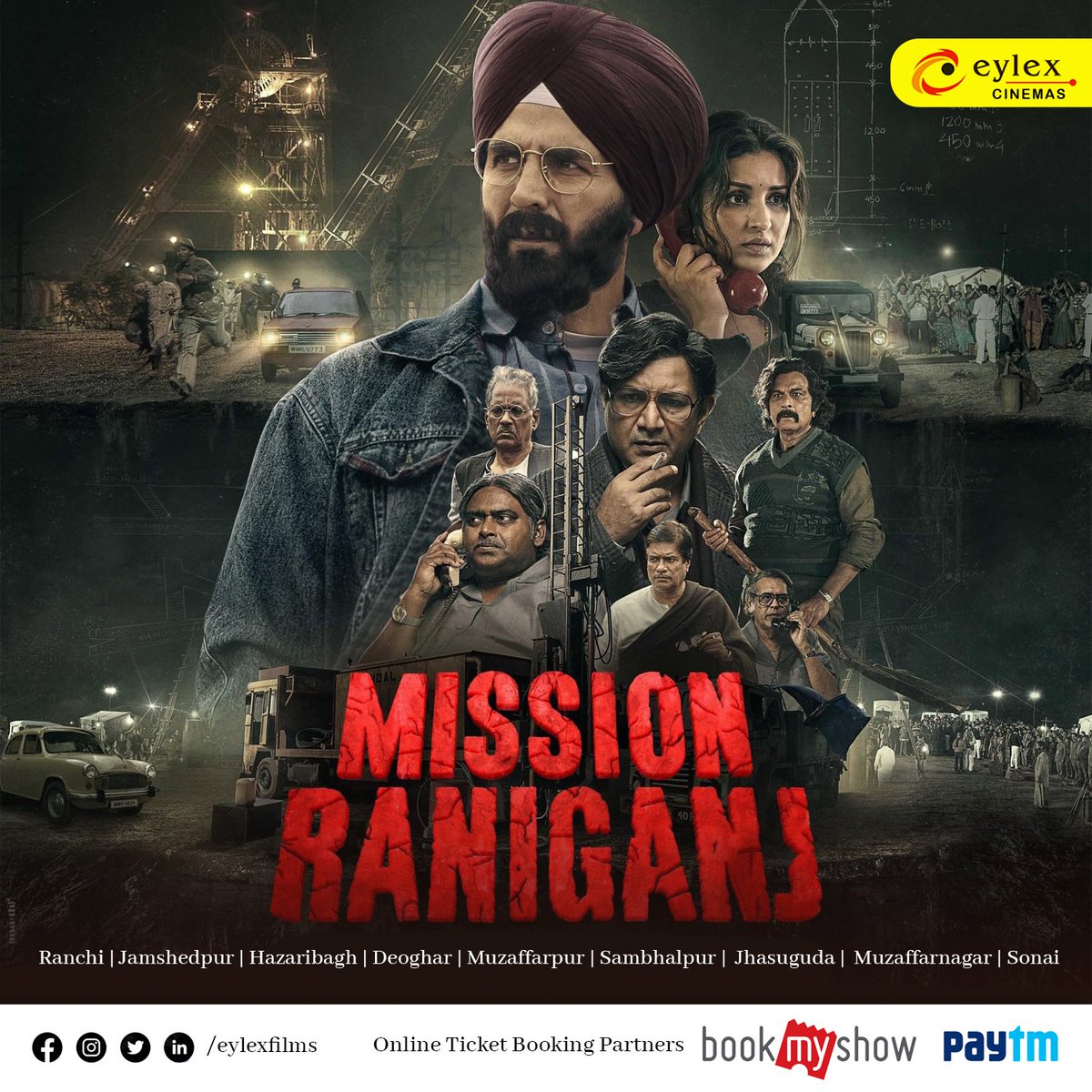 eylexfilms's tweet photo. #MissionRaniganj gets positive review. Release today.
Visit us at https://t.co/5d5sNJATAa
Book Tickets Via
https://t.co/95lzbk3j6K
https://t.co/XlvW5Yz27v
Note - Movie ticket timings are subject to change/cancellation / modification.
#eylex #eylexranchi #AkashJalan https://t.co/p6McwggZyw