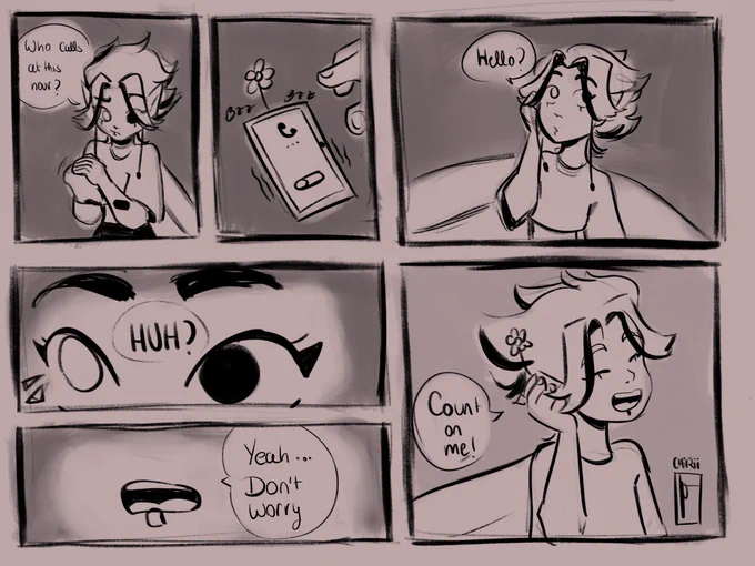 I'm late, day 3, 4 and 5 of #comictober

Prompts were Phone, Happy and Game 