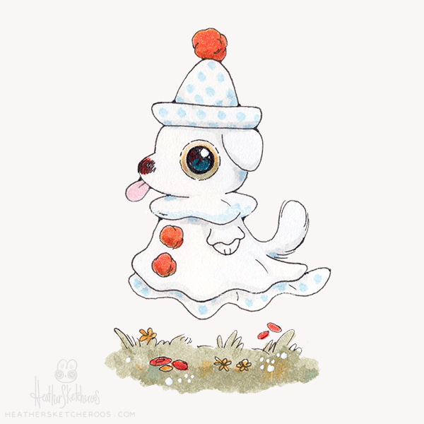 heathersketcher's tweet photo. Happy October! Here is a Goofy Ghost Dog. 🐶 https://t.co/RgTBCNxhwA