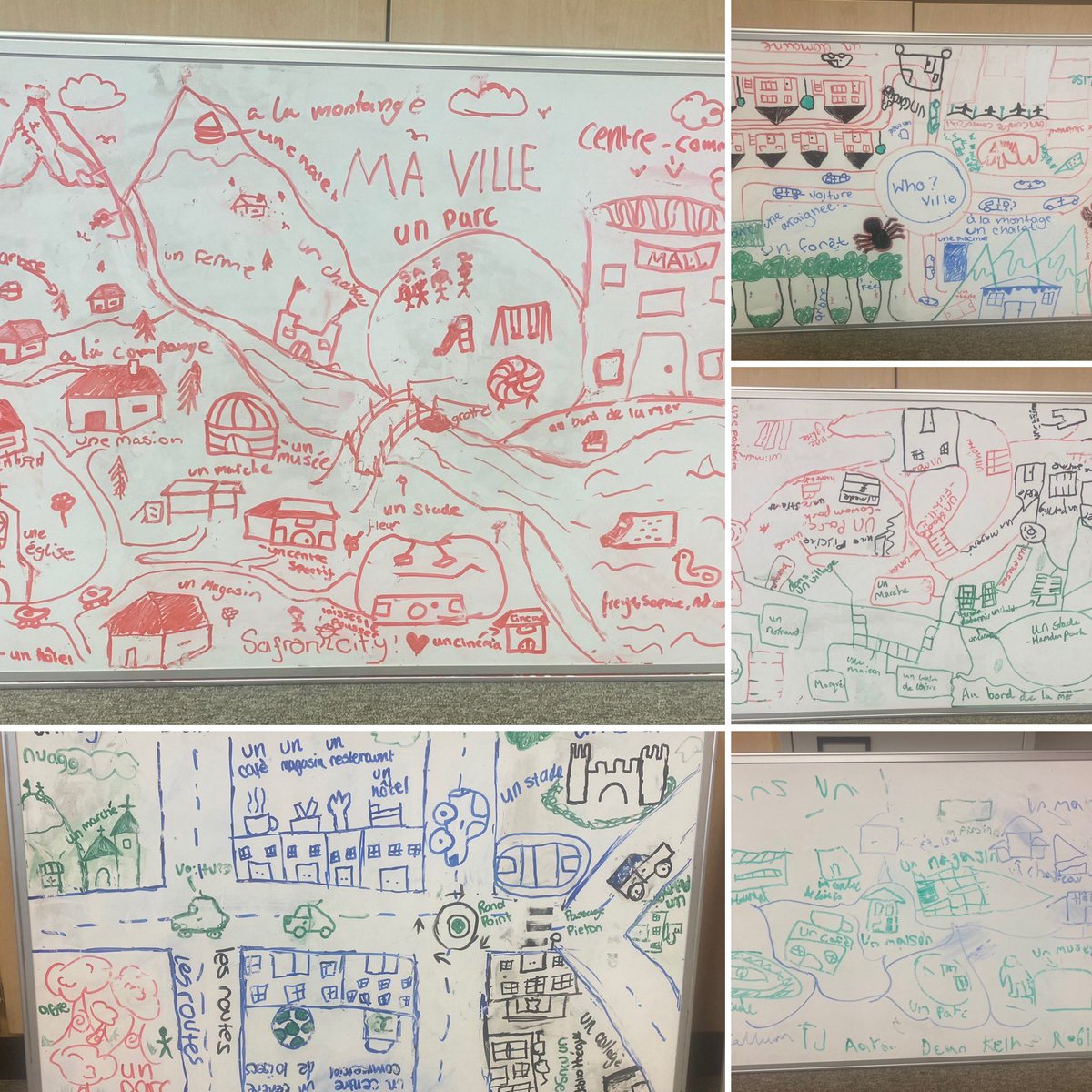 S2 collaborated to draw and label town plans this week in French. Beau travail! #RaiseTheBarr