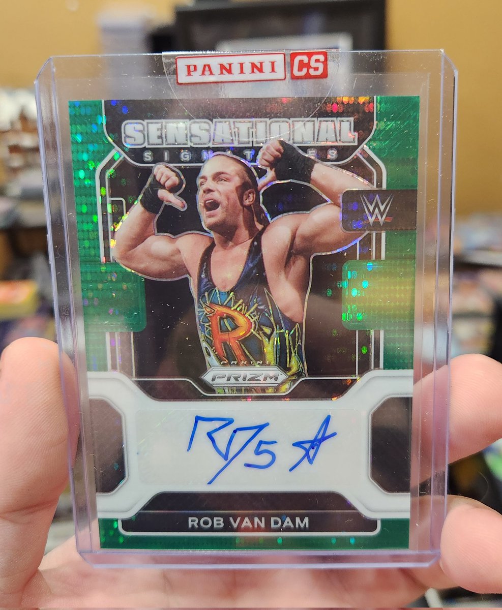 Only took Panini 9 months to get me my @TherealRVD /10 Auto. Should been /5 for the 5 star but a nice collection piece all the same. #thewholefuckingshow