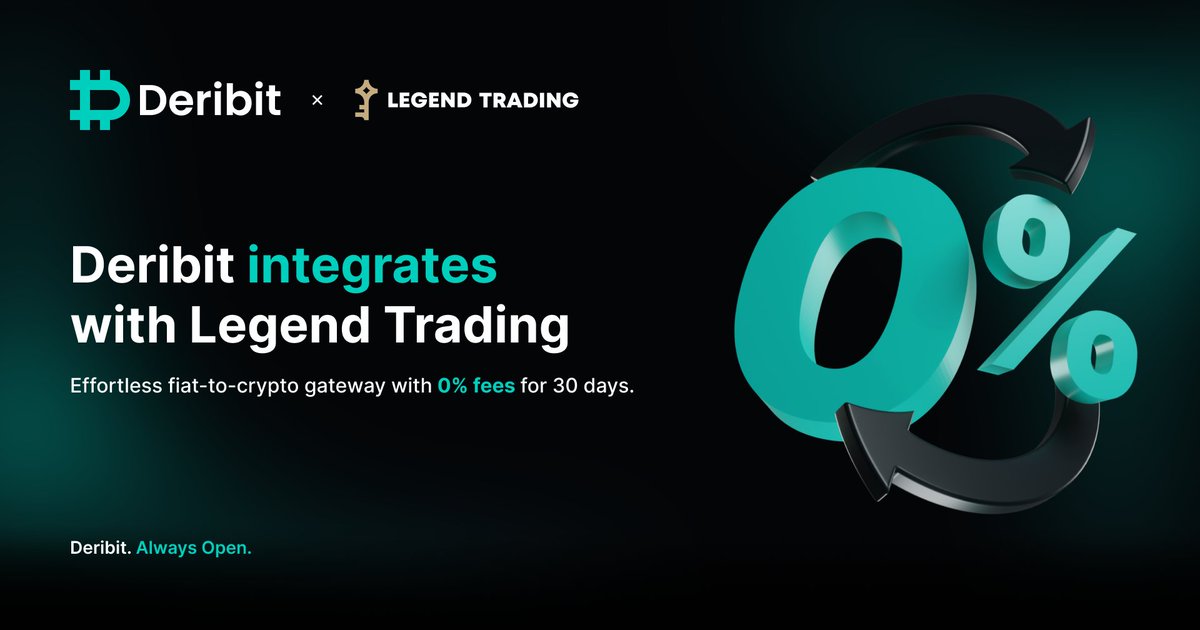 Buy crypto with 41 global currencies and 0% fees for 30 days 🚀🚀🚀

Please read our short guide and discover the effortless integration with <a href="/LegendOTC/">Legend Trading</a>👇👇
🔗insights.deribit.com/exchange-updat…