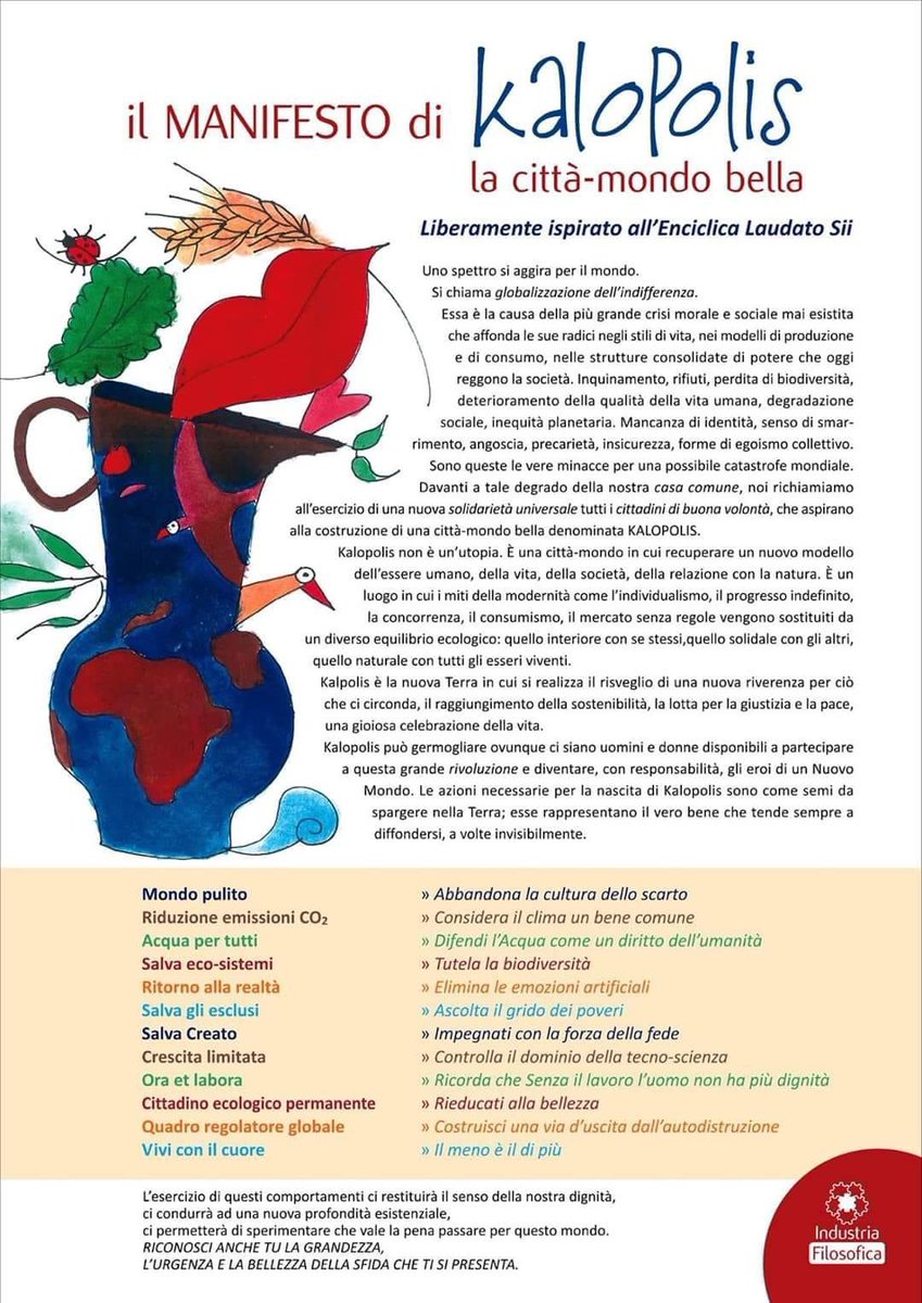 AdaFiore3's tweet photo. Se l'Enciclica #laudatosii diventa un manifesto  politico per la costruzione di una città-mondo bella chiamata #KALOPOLIS 
#PapaFrancesco https://t.co/lzQL8OQvfX