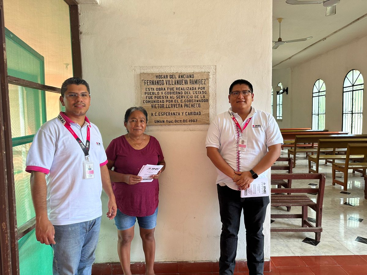 INEYucatan's tweet photo. Personal de la #05JuntaDistrital del #INEYucatan visitó el Hogar del Anciano “Fernando Villanueva Ramírez”, en #Umán #Yucatán, para promover el servicio registral de personas adultas mayores en albergues y asilos. Así se da cumplimiento al art. 141 de la #LGIPE. #Elecciones2024mx https://t.co/1oy4dz81bN