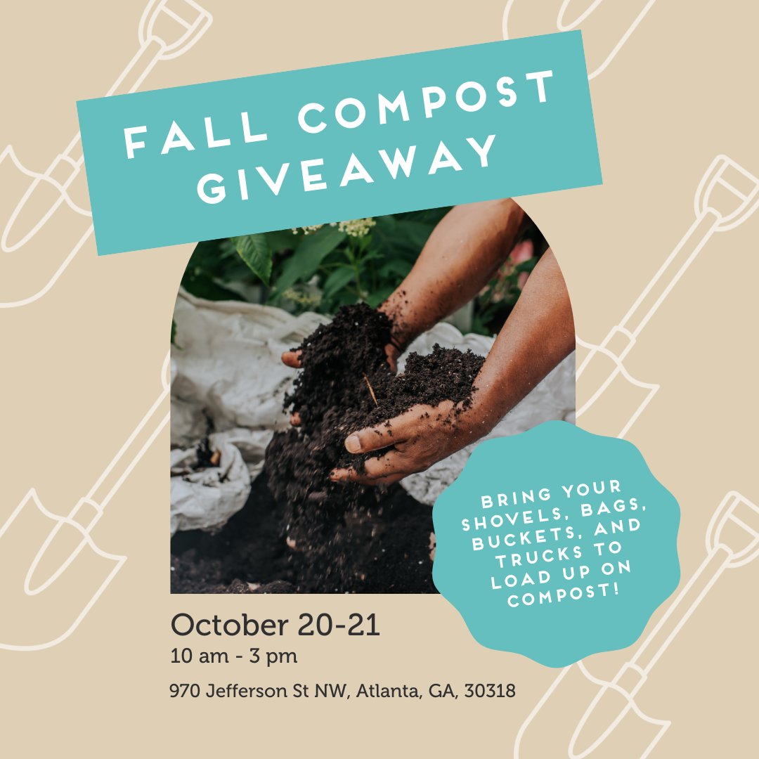 thefoodwell's tweet photo. We're doing another compost giveaway! Anyone and everyone is welcome to come get some compost! Bring your buckets, wheelbarrows, and pickup trucks to load up with fresh, high-quality compost, courtesy of CompostNow and the Compost Lab at Truly Living Well. 

Compost will be in th https://t.co/Wl1OzbKOt4
