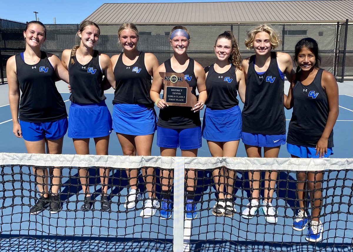 Your ⁦<a href="/GV_TENNIS/">Grain Valley Tennis</a>⁩ district champions. Swept Capital City in doubles and won 5-1