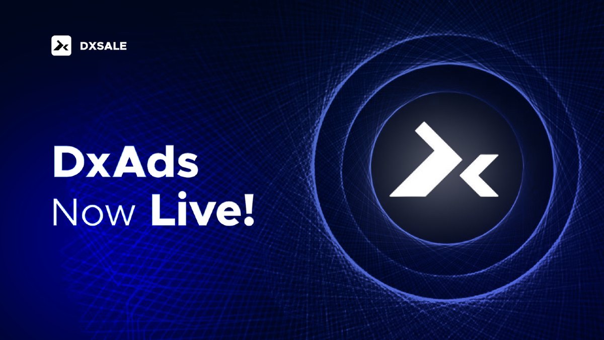 🚨 DxAds NOW LIVE 📣

👉 Global Influence with the #DxSale expansive reach 📈
👉 Credibility of using a top #crypto brand 
👉 Consistent visibility with Adblocker Resistance 🔥
👉 User-Centric Design &amp; interface along with 24/7 support 🧑‍💻 #DeFi 

dx.app/promote?chain=…