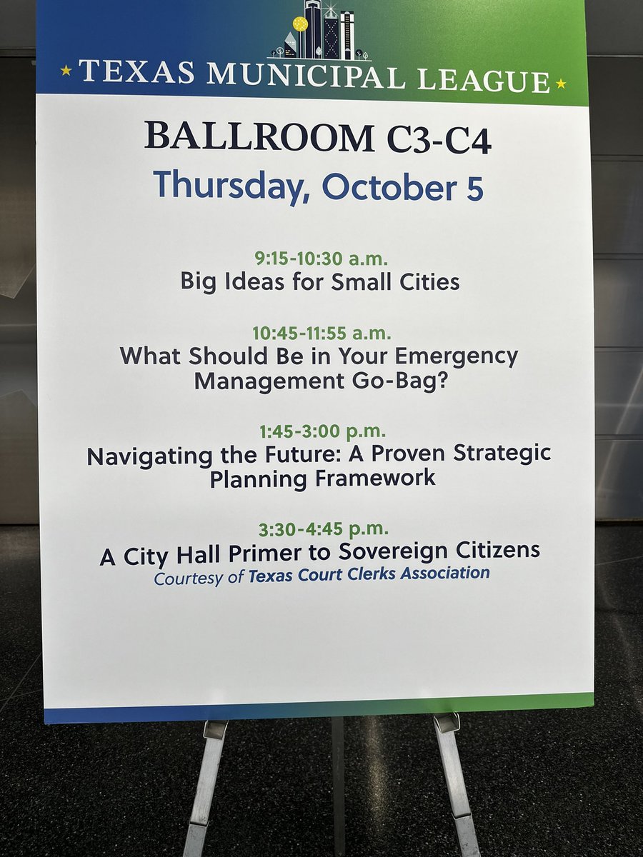 TMCEC's tweet photo. Is your city participating in this year’s TML Annual Conference in Dallas? If so, please encourage them to join us  today at 3:30 in Ballroom C3-C4. Spread the word. We promise to make it worthwhile! @TML_Texas #TMLAC2023  @C3ofTexas https://t.co/eUSIExWJKQ