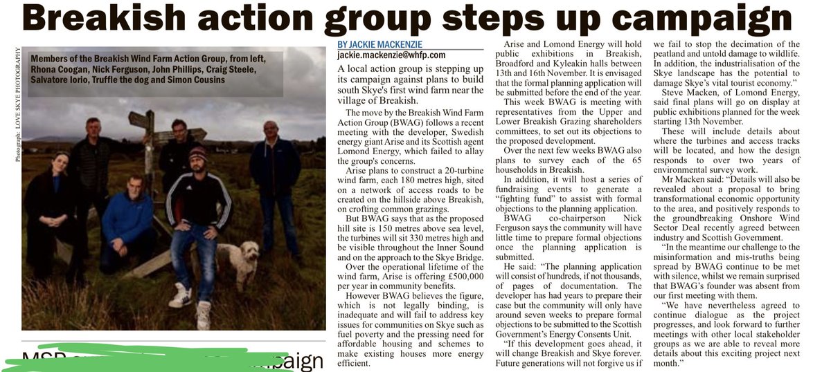 IslandOpera's tweet photo. Nice article in today’s @WHFP1 and a touching comment from @lomondenergy . I have several commitments outwith campaigning. Looking forward to 13-16 November, when we will meet in person. Perhaps you’ll have some visualisations prepared by then? https://t.co/0sCH7E9CVv