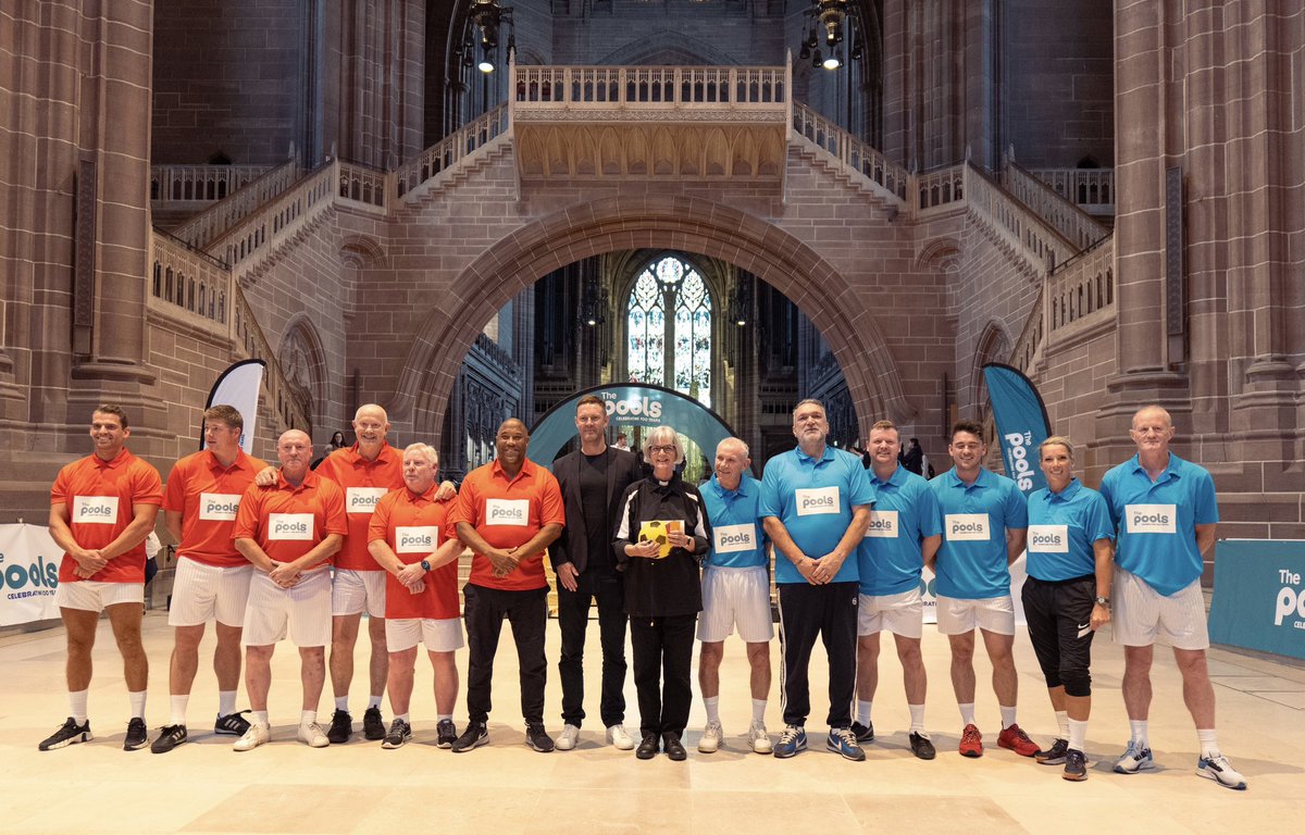 kurtisstaceyKS's tweet photo. It was an absolute privilege to play in the first ever football match played in a cathedral @LivCathedral in celebration of 100 years of the @footballpools #GameoftheCentury https://t.co/i1q5QxwTFm