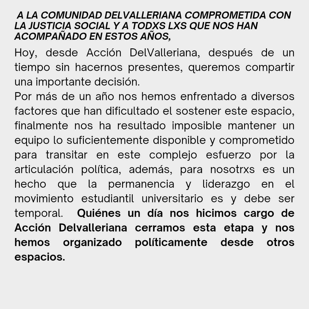 AccionDV's tweet photo. Nos seguiremos viendo, resistiendo en las calles y en las aulas. La organización del estudiantado es imprescindible. Indiferentes y en silencio... ¡Nunca más! https://t.co/MocHBeKjHd