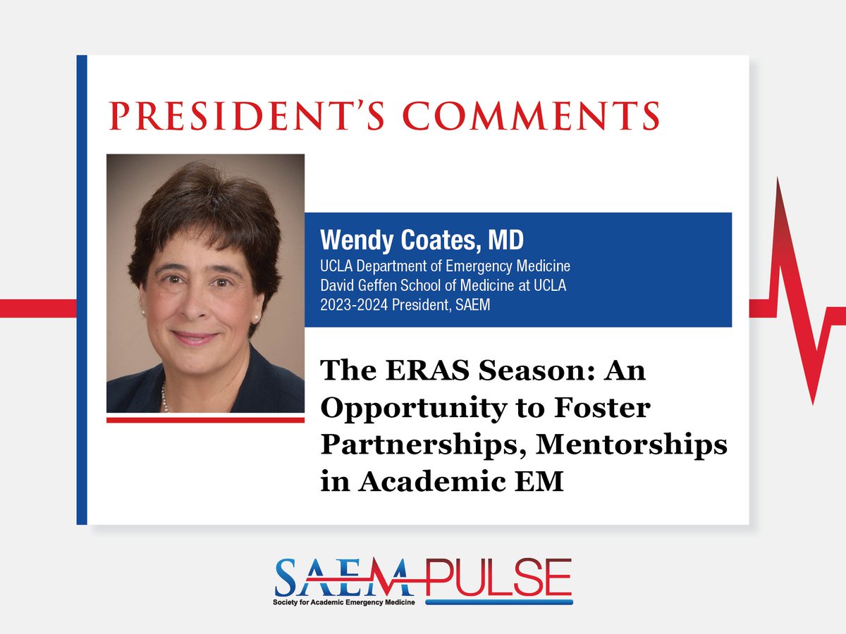 From SAEM President in #SAEMPulse: 'Each of us can contribute by engaging with medical student rotators to help them feel welcome, sharing our enthusiasm and the reasons we chose #EmergencyMedicine, and exposing them to the depth of career opportunities' ow.ly/q63e50PJthM