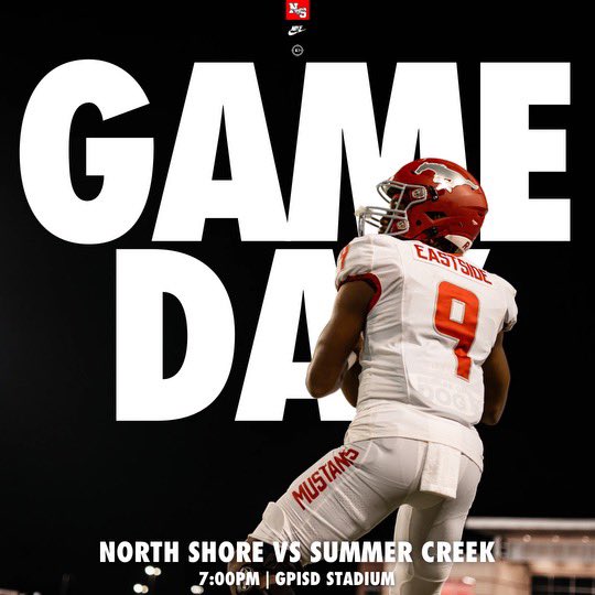NSNationFB's tweet photo. GAME DAY: North Shore vs Summer Creek 7:00PM at GPISD Stadium #eastside https://t.co/DXG0lhK4yL
