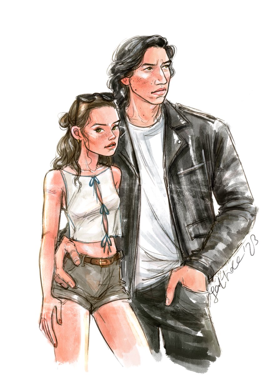 buriedbloom's tweet photo. 3 years later again, i'm back with the updated modern reylo ✨ #reyloart https://t.co/YGdsAvJsTB