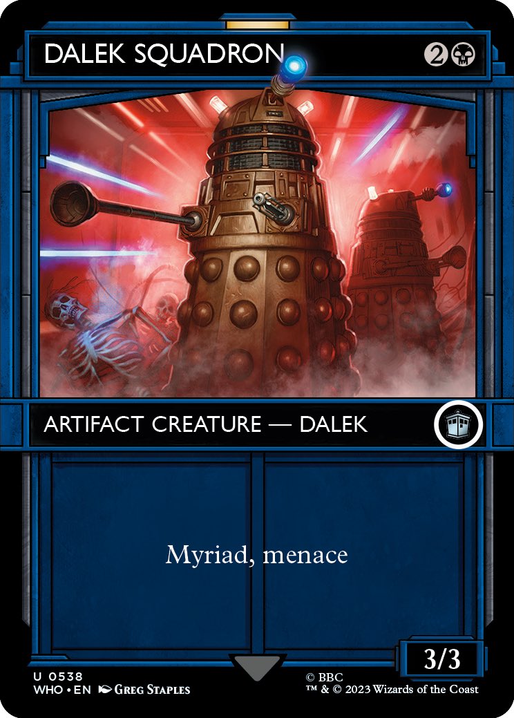 Kesswylie's tweet photo. Please keep AI out of the work place! 
Thanks WOTC for the Official free #MTGxWHO Preview card! https://t.co/ydBhmuKFVC