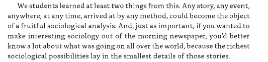 ronleviutoronto's tweet photo. Took some time out to read this today. A brilliant and timeless sociological reminder about sociology. Howie Becker, reflecting on a class taught by Everett Hughes (in What About Mozart? What About Murder?: Reasoning From Cases). https://t.co/d7ibNx1fhr