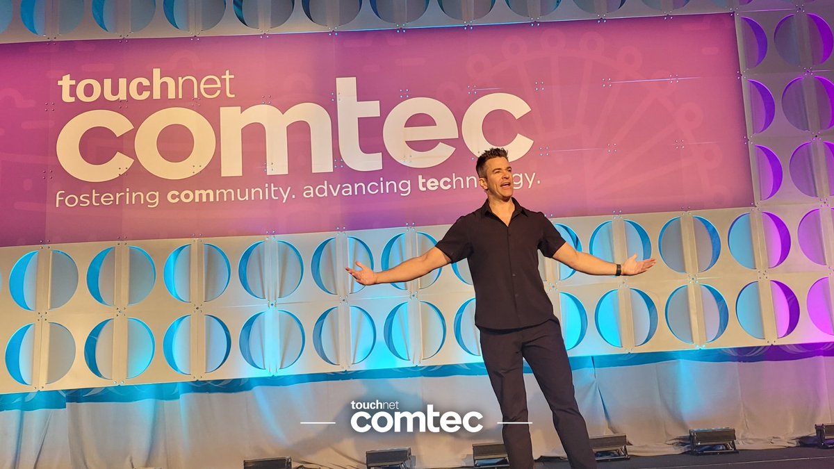 TouchNet's tweet image. Talk about the PERFECT way to wrap up #COMTEC2023! We laughed. We cried. And we&apos;re inspired to continue doing Work That Matters!

Thank you to @jeffcivillico for sharing his story (and talents) with us for an energetic last day.