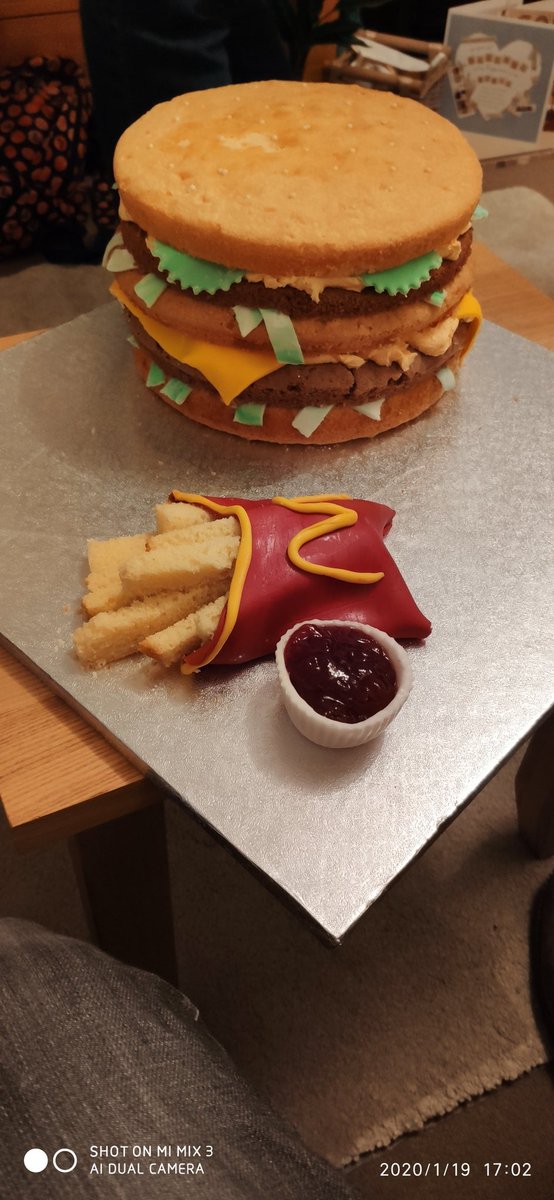 #ExtraSlice 
My lovely wife Sandra made me this Big Mac & Fries cake for my 60th birthday!