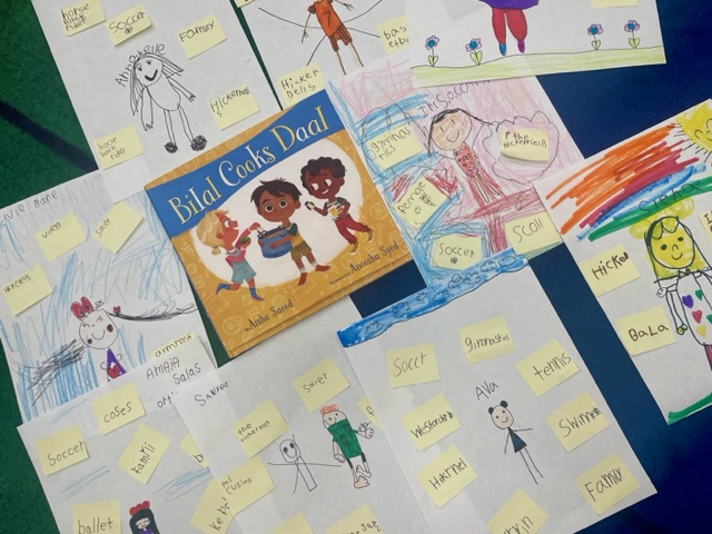 After reading Bilal Cooks Daal, we brainstormed groups that we belong to and created word webs to represent our unique identities. We found we have a lot in common with each other! #TCISocialStudies <a href="/Woschool/">Woodland O School</a> #WeAreChappaqua