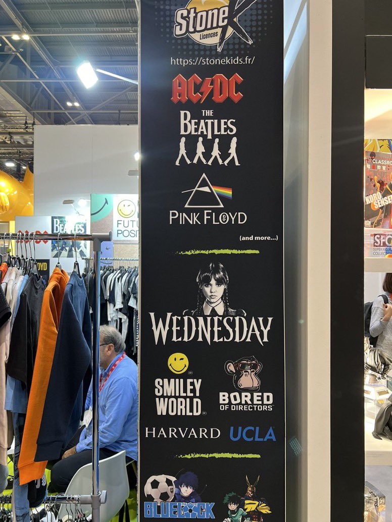 AC/DC, the Beatles, Pink Floyd, Wednesday, and 

the Bored of Directors

Featured at the Brand Licensing Europe Expo in London
