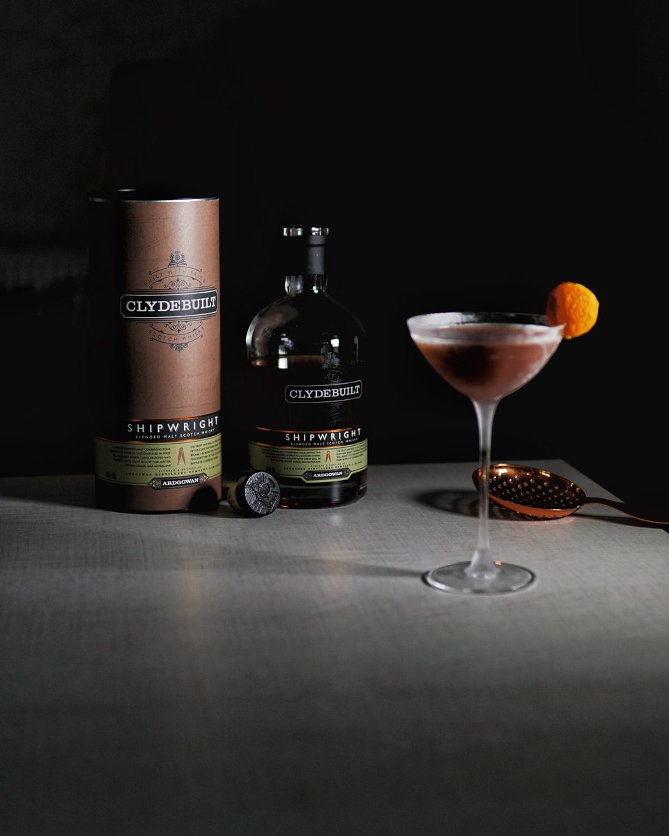 Fancy trying a Rob Roy cocktail? 60ml @ardgowandistillery Shipwright 30ml Punt è mes Rosso vermouth 2 dashes Angostura bitters Flamed orange oil (as lemon above, but express oils over a lit match/lighter) Stir with ice until well chilled, then strain into a chilled coupe glass