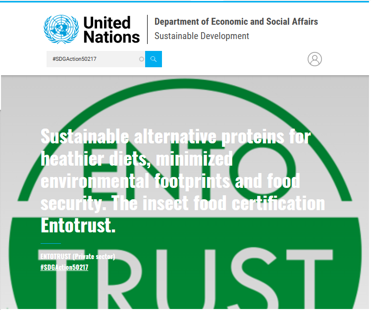 entotrust's tweet photo. Entotrust has been recognized by the United Nations as a relevant project to contribute to the achievement of the SDGs, legitimized in its activities at global level. We received the honour of joining the SDG Partnerships. Thanks to our clients and supporters!   #SDGAction50217 https://t.co/Blo2zlFMKU