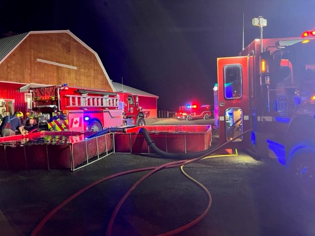 Early morning wake up call to assist Dundalk Fire for a commercial structure fire, thankfully there were no injuries.