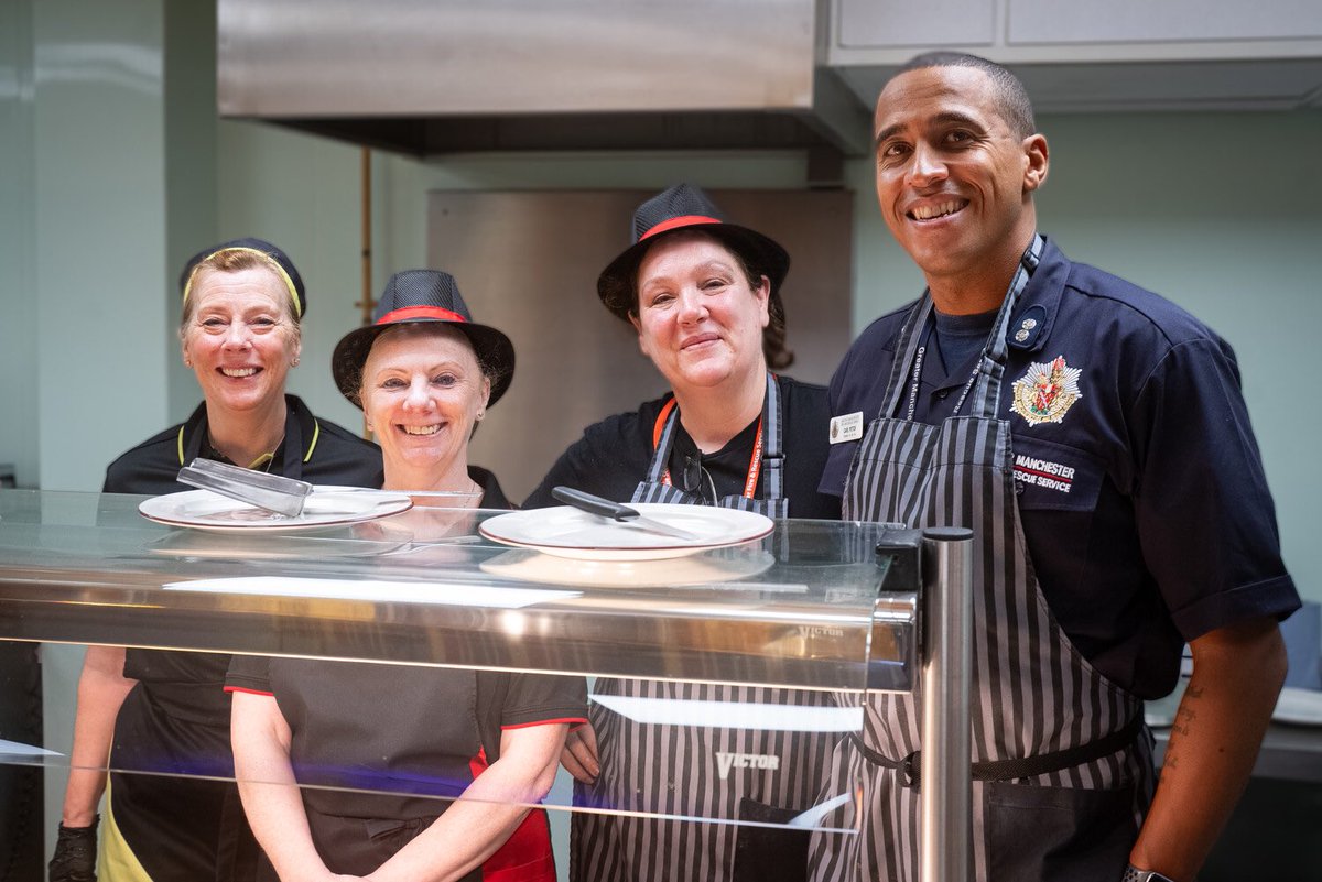 manchesterfire's tweet photo. Our Race and Faith staff network are doing a variety of things across the month to celebrate #BlackHistoryMonth 
@CarlPetchGMFRS and Humaira jointly chair the network and today, to kick off activities, they masterminded a fantastic celebration of Caribbean food and culture for the wider workforce. The lunch took place ahead of our Culture Board so we were joined by joint chairs @SunitaGamblin and @CFODaveRussel 
Thanks to all staff that helped organise today, it was a wonderful celebration of the work and dedication of our staff networks and putting culture at the heart of what we do ❤🚒