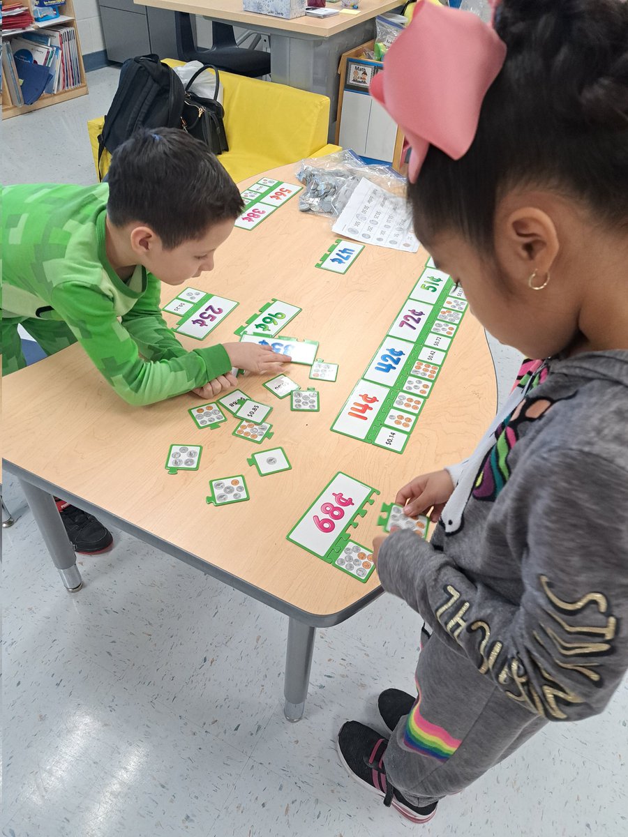 2nd graders doing stations to  review what they learned this intersession week.  😃