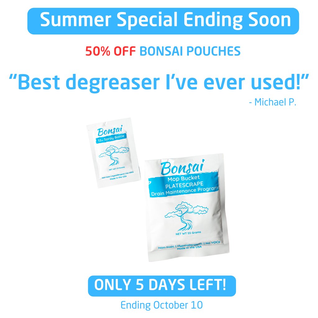 PlateScrape's tweet image. Hey Water Warriors!🔱 Our summer special on Bonsai Pouches is ending soon! Don't miss out!😋 #Cleaner #Nontoxic #MadeinAmerica #Restaurantdegreaser