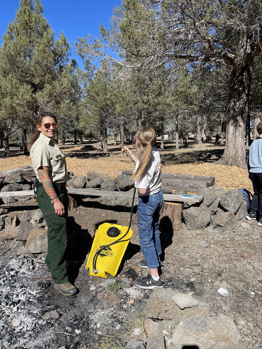 CALFIRELMU's tweet photo. Today was fire and science education day at 6th grade Youth Camp in Eagle Lake. This week camp hosted students from Richmond Elementary School. Our team members from Bureau of Land Management - California, Lassen National Forest, and CAL FIRE Lassen-Modoc Unit had a great time! https://t.co/QZapTMDHfx