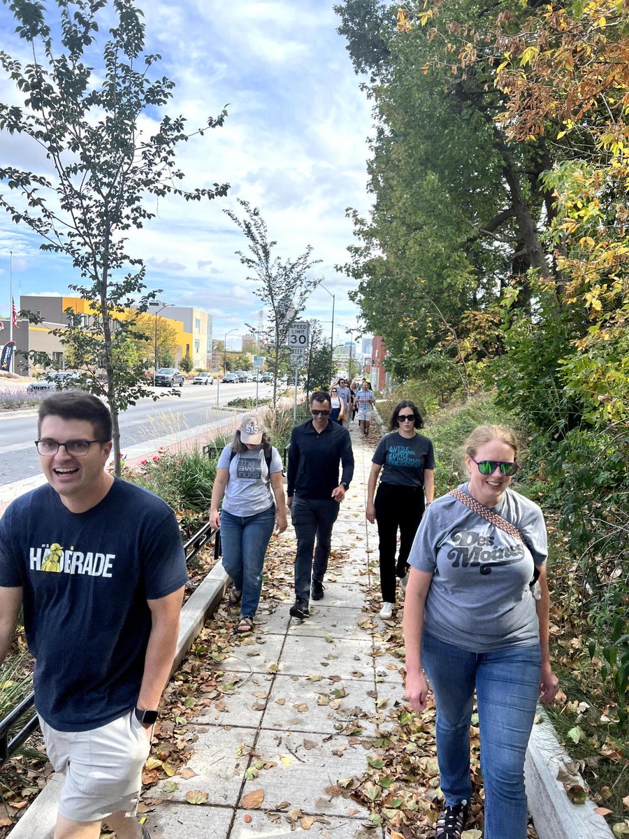 Nice day for a walk! Wednesday was some state-promoted day for a 30-minute walk as part of Iowa's healthiest state program. This group, organized by The Avenues of Ingersoll and Grand, walked from 29th ML King and returned.