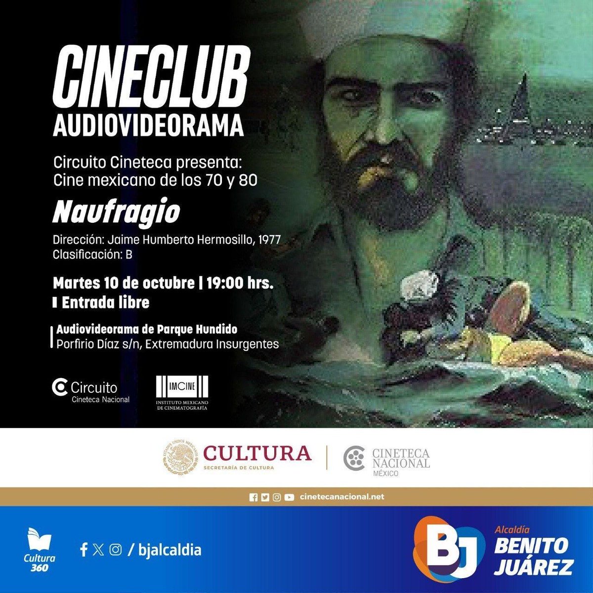 Con el mar vino y con el mar se va... @CinetecaNacional #CulturaBJ 🎬 🗓️10 de octubre 📍 Audiovideorama del Parque Hundido 🎟 Entrada libre