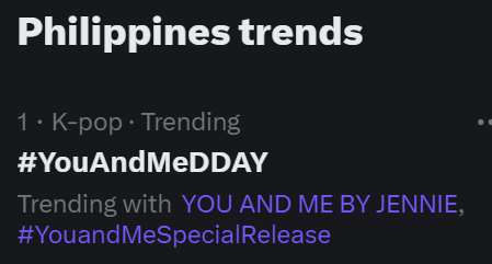 ONLYJENNIEPH's tweet photo. #YouAndMeDDay is now trending #1 in Philippines!
PRESAVE YOU & ME https://t.co/tud9Y5bARF
#YouandMeSpecialRelease
#PRESAVEYOUANDME #JENNIE https://t.co/cOEMBqnnET