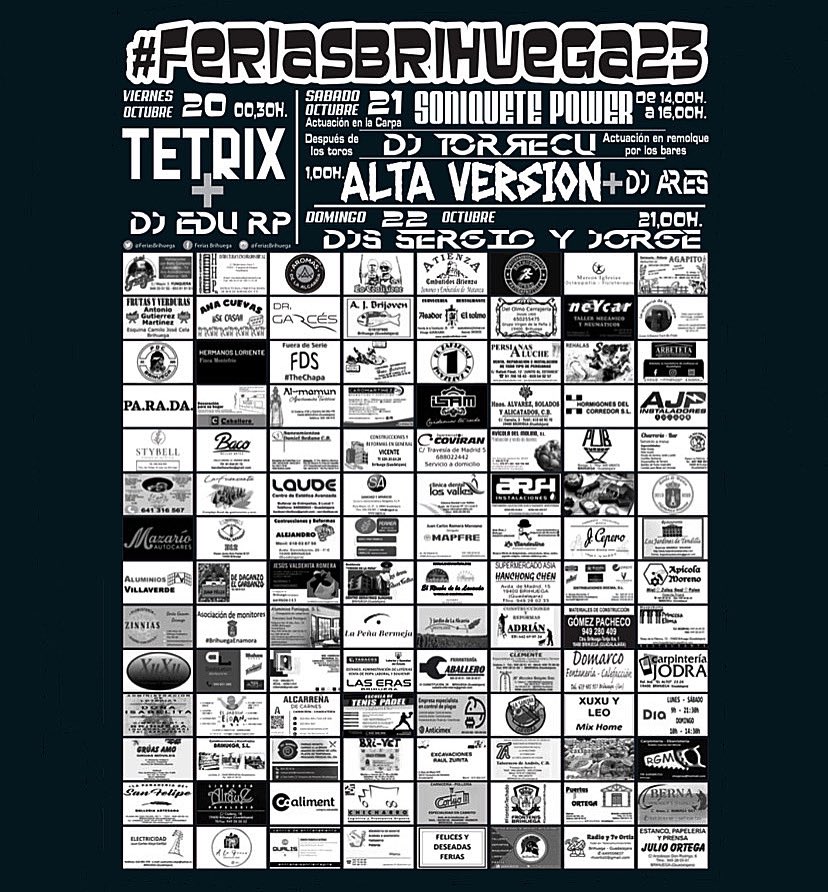 ‼️🚨ATENCIÓN 🚨‼️

¡¡Os presentamos a las orquestas y DJ’s que vamos a tener día y noche con nosotros!!

Estamos deseando que lleguen esos días tan esperados y poder estar con todos vosotros!!!

#feriasbrihuega2023 #brihuega #vivelasferias