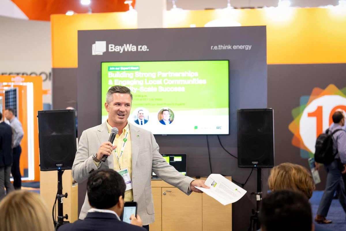 BayWa_re_na's tweet photo. #TBT to #REplus2023! We are still processing all of the inspiring discussions, meaningful conversations and connections we had during this year's edition of RE+ in Las Vegas, NV. Thanks for connecting with us at the show!

#rethinkenergy #weeffectchange #RE+ #renewableenergy https://t.co/BYlJCY3Rv3