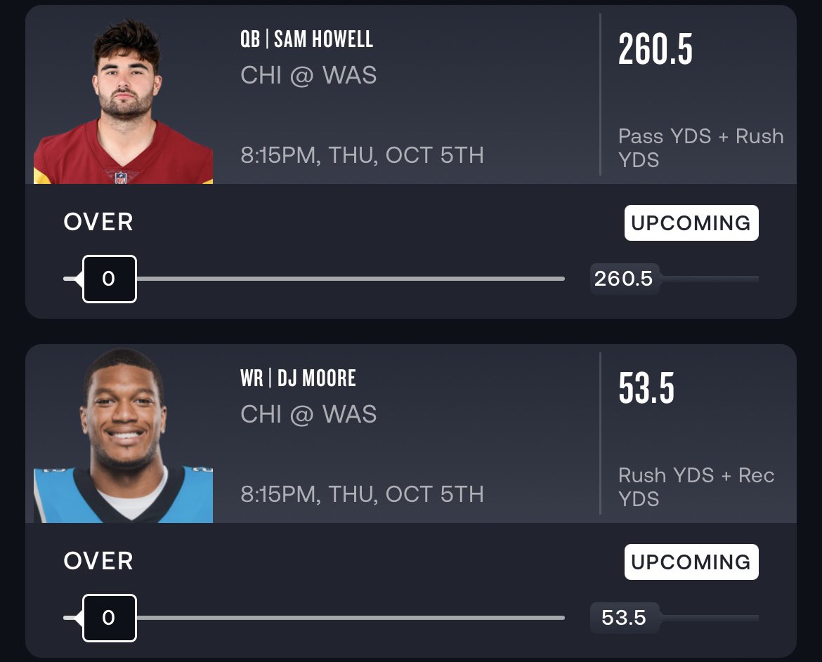 BallGame_Pod's tweet photo. We will be participating in @ThriveFantasy Proptober Fest Contest🔥🔥
Tonight we are rolling with Sam Howell OVER 260.5 total yards & DJ Moore OVER 53.5 total yards
Go sign-up for a FREE Justin Fields square and a first time deposit match up to $250‼️
#proptober #thrivefantasy https://t.co/2ZqwE6fn0N