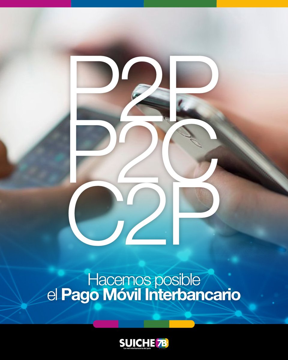 Suiche7B's tweet photo. Gracias a nuestra plataforma de interconexión bancaria hacemos posible las operaciones de Pago Móvil Interbancario.
✔️P2P (persona a persona)
✔️P2C (persona a comercio)
✔️C2P (cobro a persona)
.
#SomosSuiche7B #RedInterbancaria #TransaccionesInterbancarias #P2P #P2C #C2P https://t.co/dNfDVdPYuZ