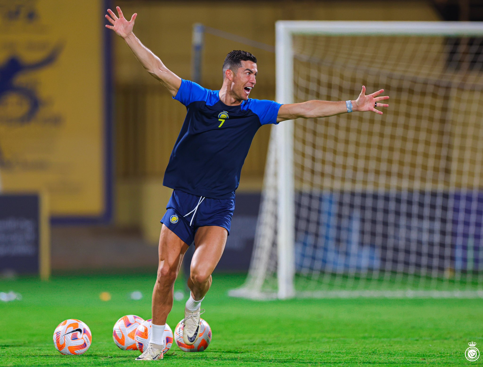 Al Nassr Training Session Before Match Against Abha: Ronaldo's Hilarious Goal Celebration During Practice 3