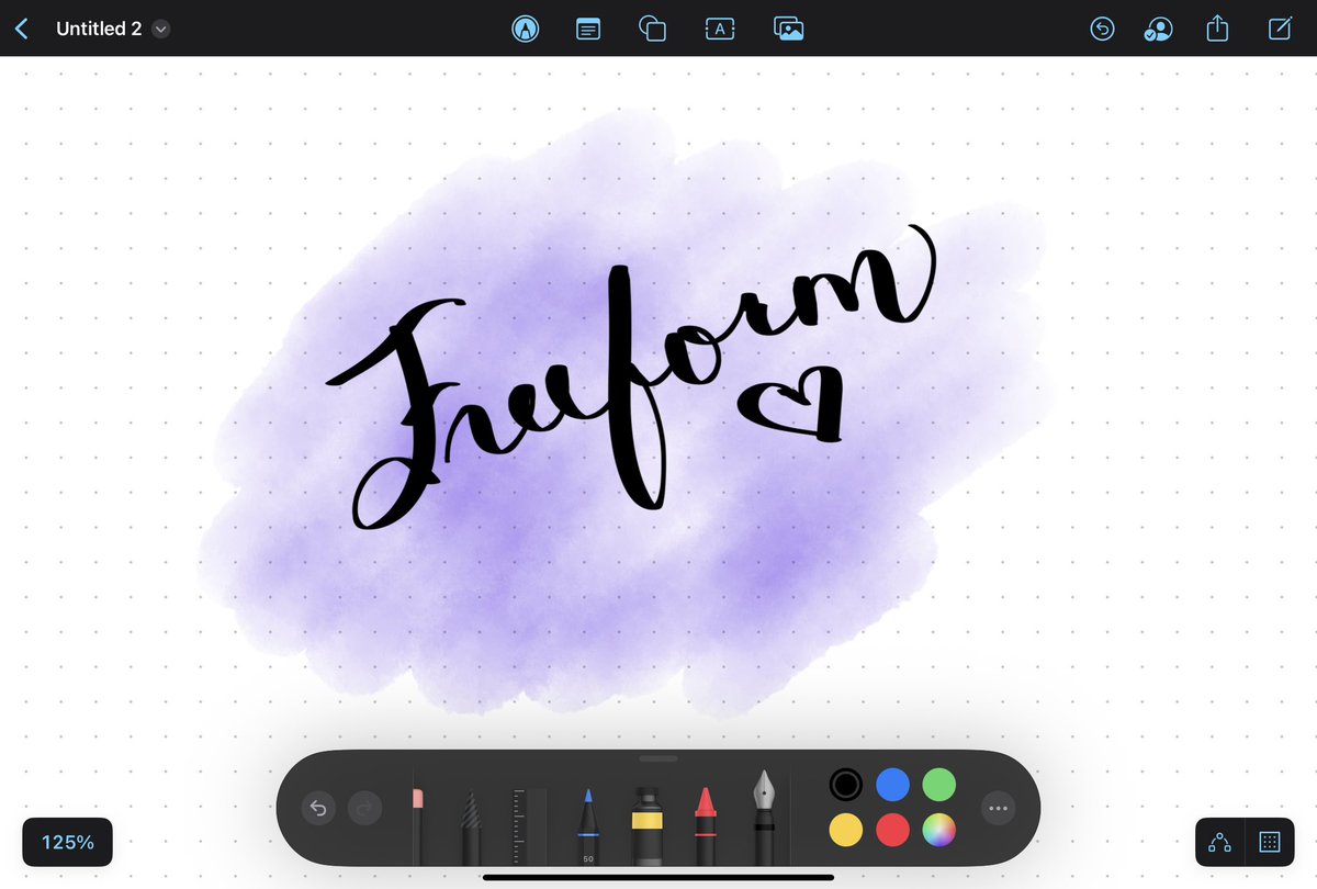edu_cabe's tweet photo. Freeform + calligraphy & watercolor brushes = 🥳🤩😍 #itsthelittlethings #ios17 #applefreeform https://t.co/jbuJCq79m2