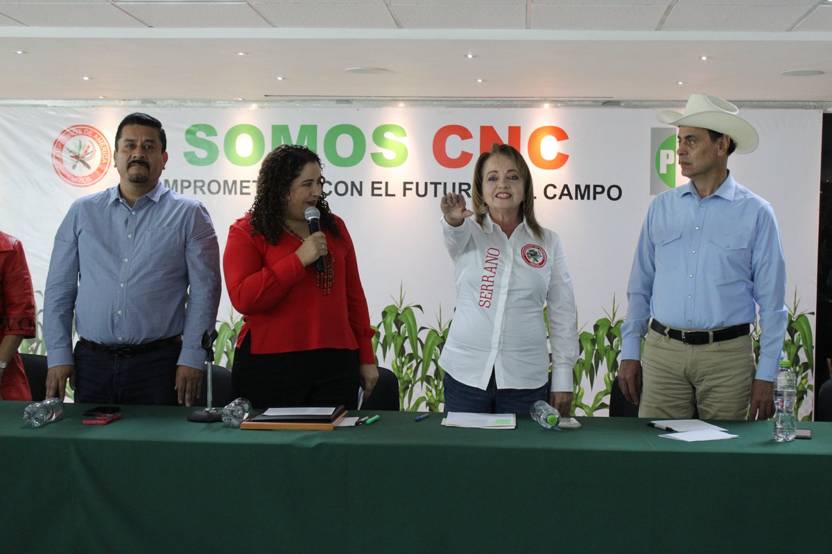 CNC_CEN's tweet photo. Acompañada de los diputados federales @agomezv2308 @hernandezderas @RobertoCaLopezG   @IvonneDiazNay, nuestra dirigente nacional @LetyBarreraM tomó protesta a la diputada @MaElenaSerranoM, como Secretaria para la Atención de Trabajadores y Jornaleros Agrícolas Migrantes de la CNC https://t.co/ssa9TBrEnb