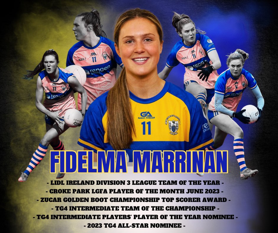 Clarelgfa's tweet photo. An ever-growing list of accolades following the conclusion of the 2023 inter-county season for our very own Fidelma Marrinan ⭐️

The latest being that Fidelma has been nominated for the ‘Intermediate Players’ Player of the Year’ award 👏🏻 https://t.co/TTsnO5JGwA