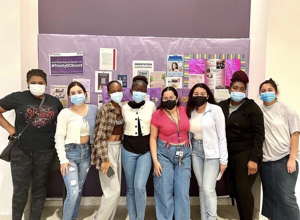 TrinityDCAdmit's tweet photo. At Trinity DC, we're dedicated to empowering all @thedream_us Scholars and Undocumented Students. Our holistic, solution-focused approach creates a supportive community, offers campus resources, and provides collaborative care to equip scholars with the tools they need to thrive. https://t.co/ZrsaoUyFdf