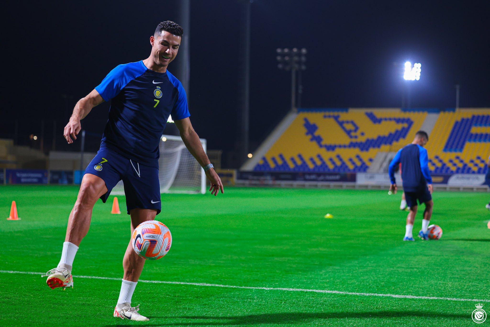 Al Nassr Training Session Before Match Against Abha: Ronaldo's Hilarious Goal Celebration During Practice 9